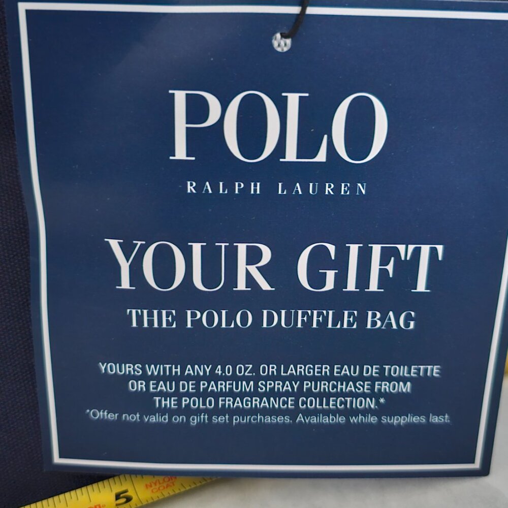 Polo Ralph Lauren Navy Canvas & Leather Trim Large Tote Travel Carryall bag - Picture 6 of 17